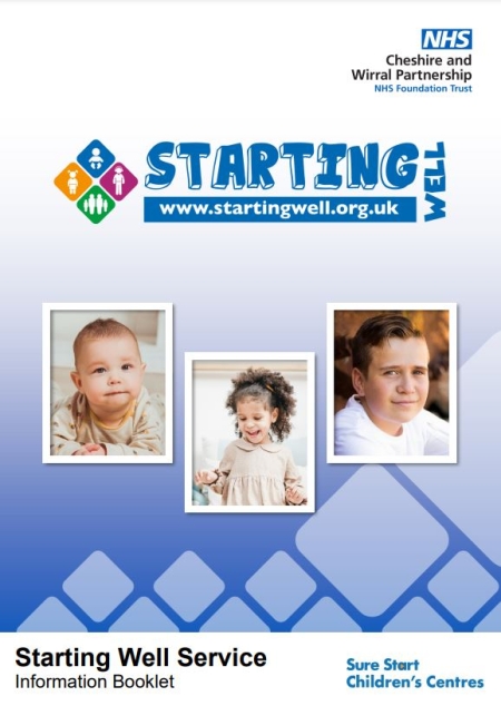 images of a baby, an infant and a young person with the title, starting well service, information booklet